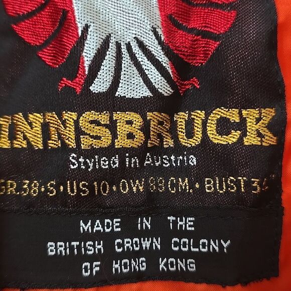 Inssbruck Vintage, Bright Orange Quilted  ski Jacket and Pants Set S - Picture 13 of 13